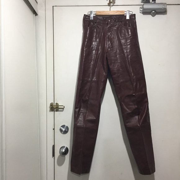 VINTAGE COSA NOVA LEATHER PANTS SIZE 30 - Picture 4 of 9